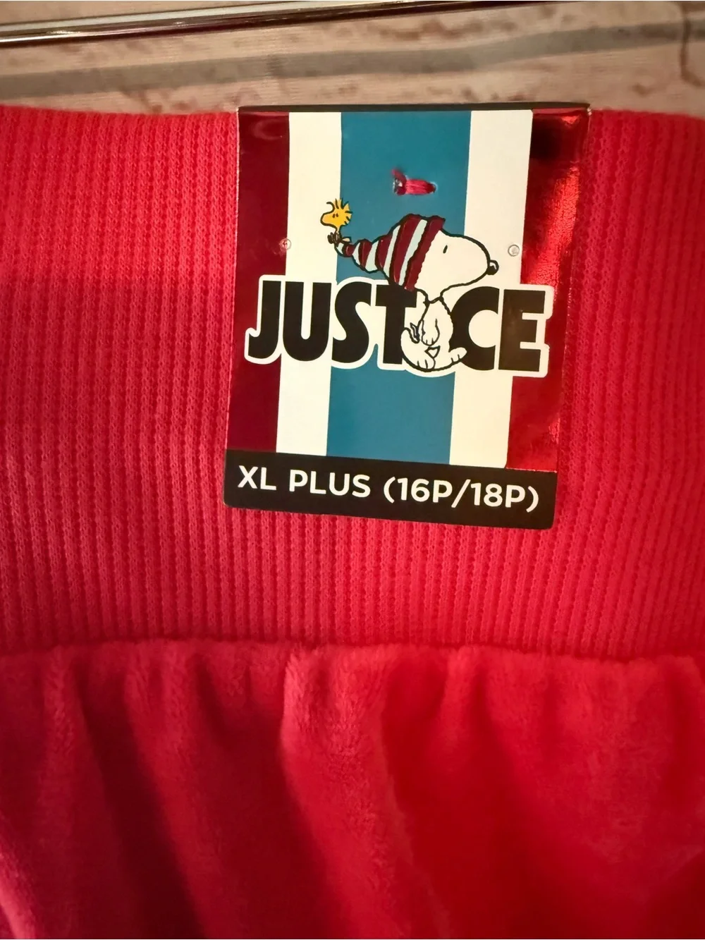 Justice Girls Red Snoopy Holiday Pajama Joggers Pants Size XL (16P/18P)